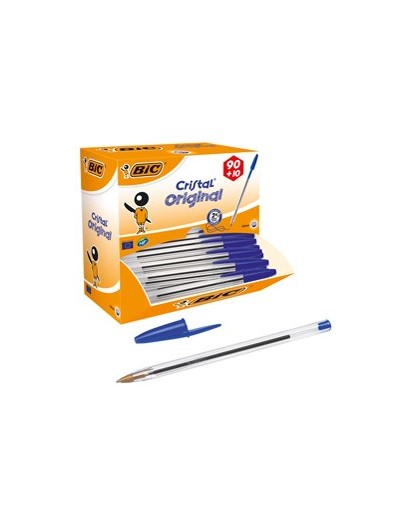 Dispenser value pack 90+10 penna sfera CRISTAL® medio 1,0mm blu BIC®