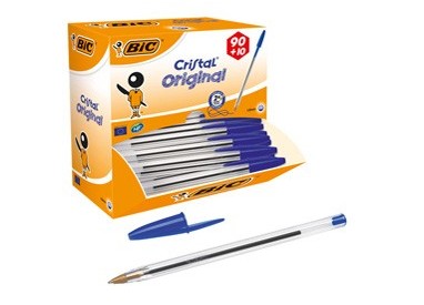 Dispenser value pack 90+10 penna sfera CRISTAL® medio 1,0mm blu BIC®