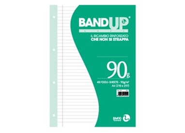 RICAMBI FORATI RINFORZATI BANDUP A4 90gr 40fg 1rigo c/margine BM