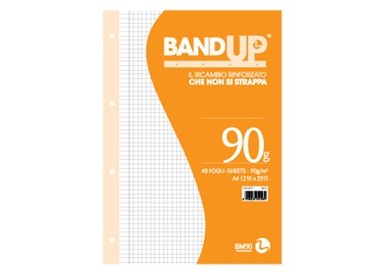 RICAMBI FORATI RINFORZATI BANDUP A4 90gr 40fg 4mm c/margine BM