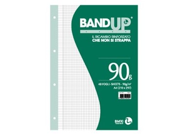 RICAMBI FORATI RINFORZATI BANDUP A4 90gr 40fg 5mm c/margine BM