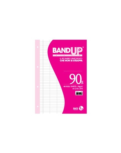 RICAMBI FORATI RINFORZATI BANDUP A4 90gr 40fg rigo di 1a BM