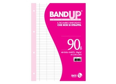 RICAMBI FORATI RINFORZATI BANDUP A4 90gr 40fg rigo di 1a BM
