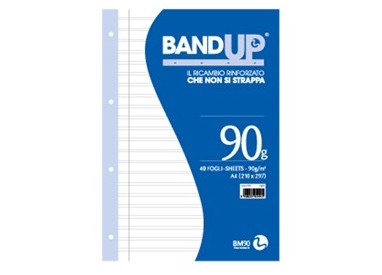 RICAMBI FORATI RINFORZATI BANDUP A4 90gr 40fg rigo di 3a BM
