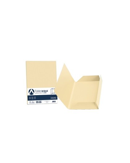 25 cartelline 3 lembi ACQUA 200gr 24,5x34,5cm camoscio FAVINI