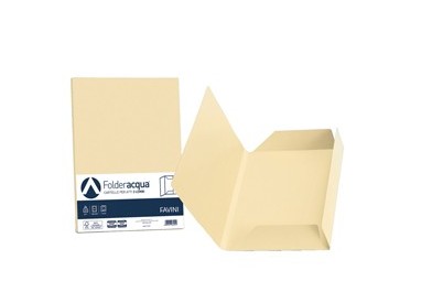 25 cartelline 3 lembi ACQUA 200gr 24,5x34,5cm camoscio FAVINI