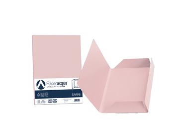25 cartelline 3 lembi ACQUA 200gr 24,5x34,5cm rosa FAVINI