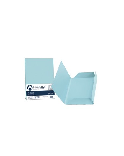 25 cartelline 3 lembi ACQUA 200gr 24,5x34,5cm celeste FAVINI