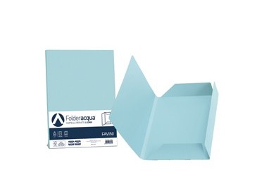 25 cartelline 3 lembi ACQUA 200gr 24,5x34,5cm celeste FAVINI