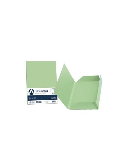 25 cartelline 3 lembi ACQUA 200gr 24,5x34,5cm verde chiaro FAVINI