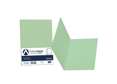 50 cartelline semplici ACQUA 200gr 25x34cm verde chiaro FAVINI
