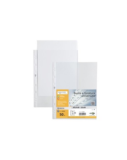 50 BUSTE FORATE 22X30-60 B.A. LEGGERE ATLA SEI ROTA