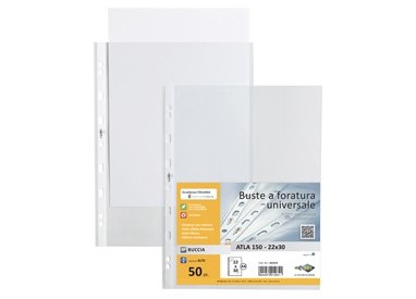 50 buste forate ATLA 150 BA 22x30cm pesanti SEI ROTA