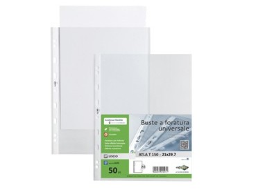 50 buste forate ATLA T 150 21x29.7cm liscio SEI ROTA