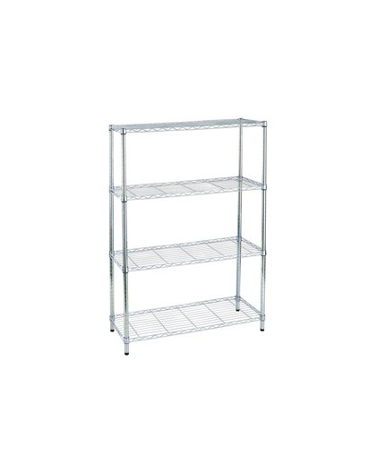 LIBRERIA 4 RIPIANI IN ACCIAIO CROMATO 36x90cm - H137cm ARCHIMEDE LIGHT