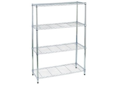 LIBRERIA 4 RIPIANI IN ACCIAIO CROMATO 36x90cm - H137cm ARCHIMEDE LIGHT