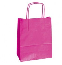 25 SHOPPERS CARTA KRAFT 22X10X29CM TWISTED MAGENTA