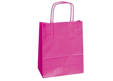 25 SHOPPERS CARTA KRAFT 26x11x34,5cm TWISTED MAGENTA