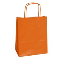 25 SHOPPERS CARTA KRAFT 26x11x34,5cm TWISTED ARANCIO