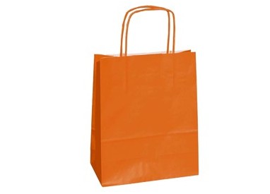 25 SHOPPERS CARTA KRAFT 45X15X50CM TWISTED arancio
