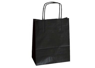 25 SHOPPERS CARTA KRAFT 45X15X50CM TWISTED nero
