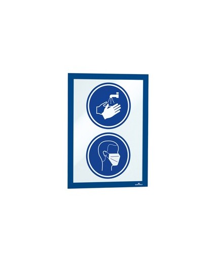 Cornice espositiva adesiva Duraframe® A4 21x29,7cm blu DURABLE