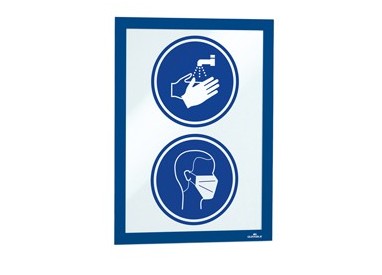 Cornice espositiva adesiva Duraframe® A4 21x29,7cm blu DURABLE