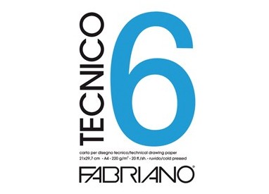 BLOCCO TECNICO 6 25x35cm 20fg 240gr liscio FABRIANO