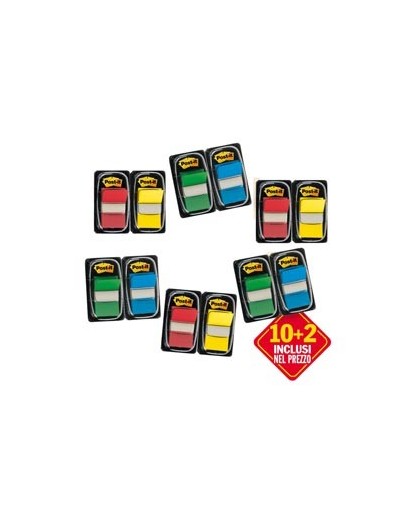 PROMO PACK 10+2 Post-it® INDEX 680 COLORI ASS.