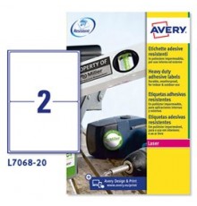 Poliestere adesivo L7068 bianco 20fg A4 199,6x143,5mm (2et/fg) laser Avery
