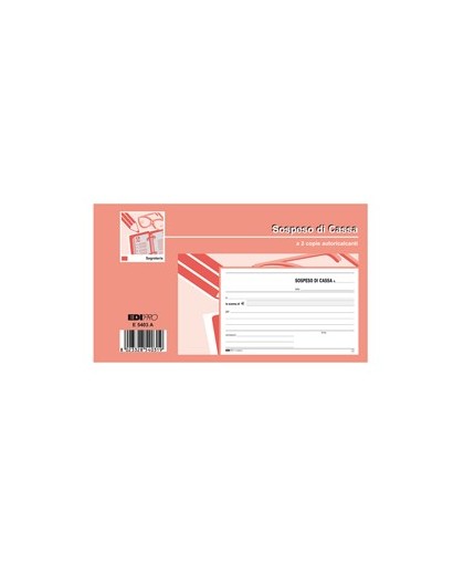 BLOCCO SOSPESO DI CASSA 50fgx2 copie autoricalcante 10x17cm E5403A EDIPRO