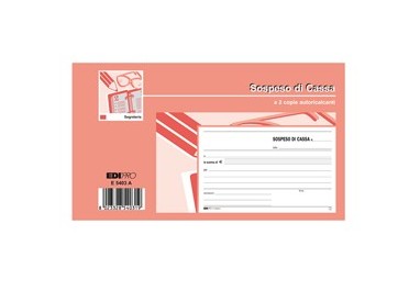 BLOCCO SOSPESO DI CASSA 50fgx2 copie autoricalcante 10x17cm E5403A EDIPRO