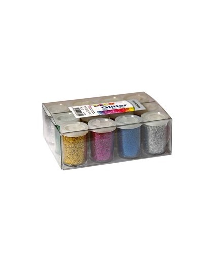 12 FLACONI GLITTER DA 25ML 5 COLORI ASSORTITI 05330 DECO