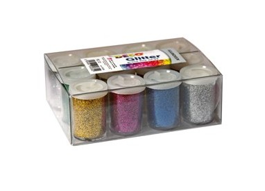 12 FLACONI GLITTER DA 25ML 5 COLORI ASSORTITI 05330 DECO
