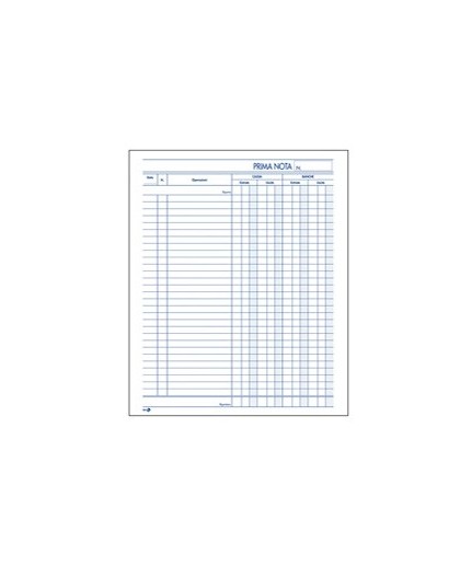 BLOCCO PRIMA NOTA CASSA 22x28cm 50fgx 2copie ric. BM