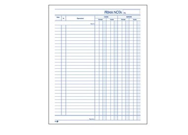 BLOCCO PRIMA NOTA CASSA 22x28cm 50fgx 2copie ric. BM