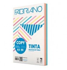 CARTA COPY TINTA MULTICOLOR A3 80gr 250fg mix 5 colori tenui FABRIANO