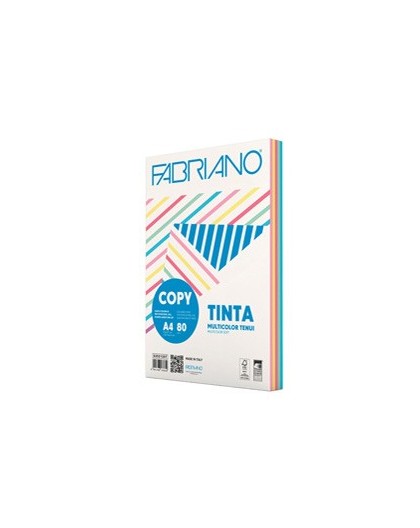 CARTA COPY TINTA MULTICOLOR A4 80gr 250fg mix 5 colori tenui FABRIANO