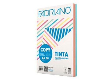 CARTA COPY TINTA MULTICOLOR A4 80gr 250fg mix 5 colori tenui FABRIANO