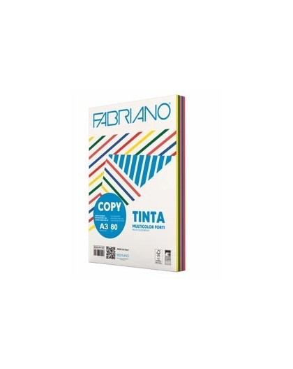 CARTA COPY TINTA MULTICOLOR A3 80gr 250fg mix 5 colori forti