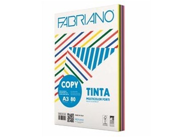 CARTA COPY TINTA MULTICOLOR A3 80gr 250fg mix 5 colori forti