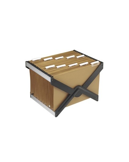 SUPPORTO PER CARTELLE SOSPESE LUXOR CON 10 CARTELLE 39cm AVANA