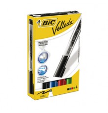 ASTUCCIO 4 MARCATORI P.TONDA Whiteboard VELLEDA® Liquid Ink Tank BIC®