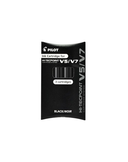 SET 3 REFILL ROLLER HI-TECPOINT V5-V7 RICARICABILE NERO BEGREEN PILOT