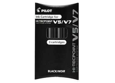 SET 3 REFILL ROLLER HI-TECPOINT V5-V7 RICARICABILE NERO BEGREEN PILOT