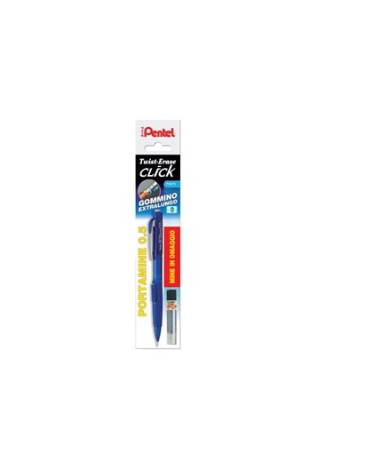 PORTAMINE TWIST-ERASE CLIK 0.5mm+astuccio 12 mine 0.5 HB PENTEL