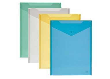 BUSTA CON BOTTONE 11,5x15,5cm - VERT. COLORI ASSORTITI LEBEZ