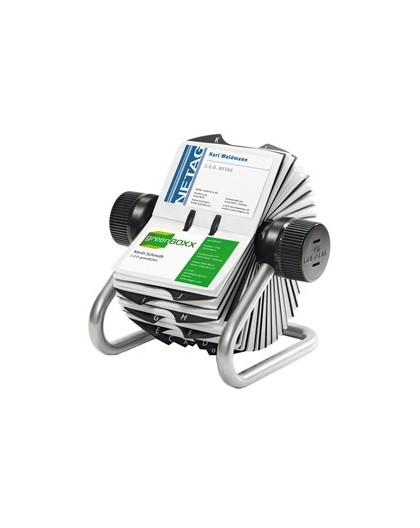 PORTABIGLIETTI VISITA ROTATORIO 400 POSTI SILVER VISIFIX ROTARY FILE DURABLE