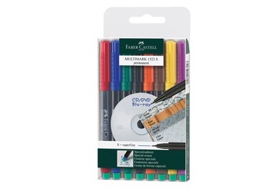 BUSTA 8 COLORI PENNARELLO MULTIMARK 0,4mm SUPERFINE FABER-CASTELL