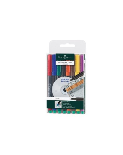 BUSTA 8 COLORI PENNARELLO MULTIMARK 0,6mm FINE FABER-CASTELL